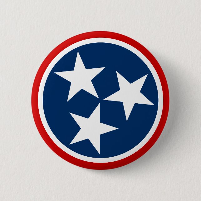 Tennessee State Flag Blue White Stars 6 Cm Round Badge (Front)