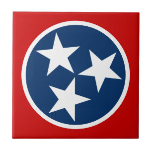 Tennessee State Flag Blue White Stars Ceramic Tile