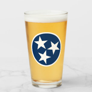 Tennessee State Flag Blue White Stars Glass
