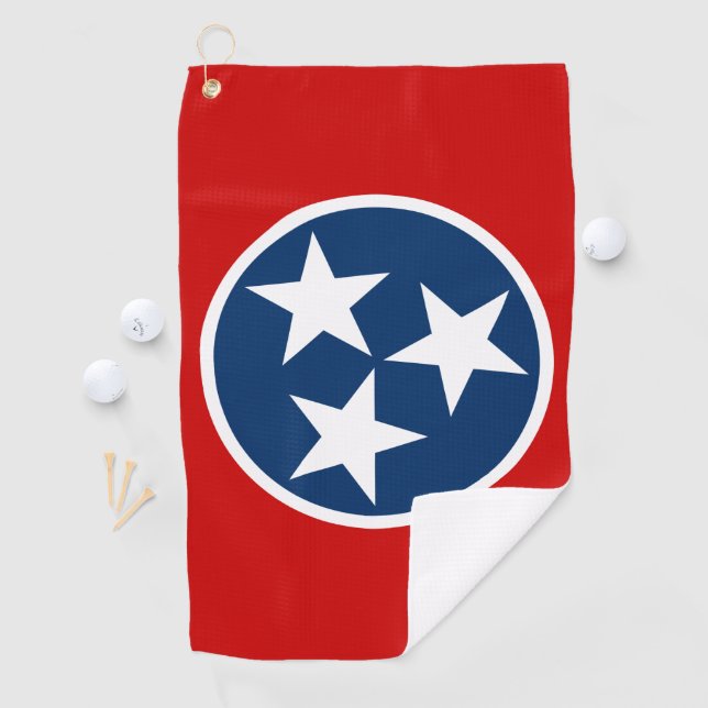 Tennessee State Flag Blue White Stars Golf Towel (InSitu)