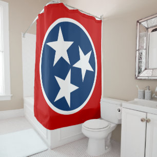 Tennessee State Flag Blue White Stars Shower Curtain