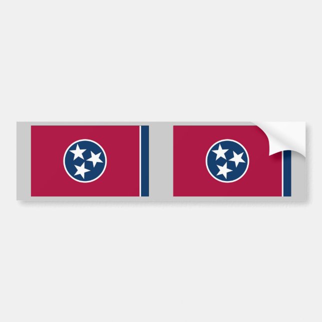 Tennessee State Flag Bumper Sticker (Front)