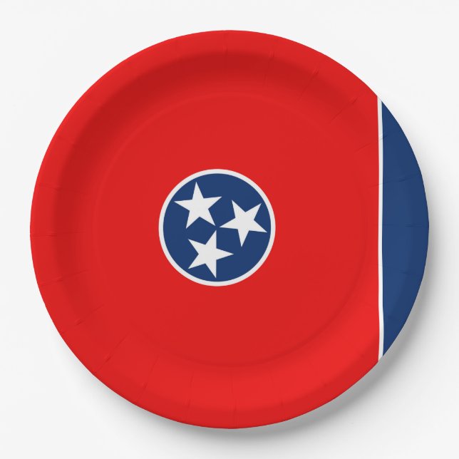 Tennessee State Flag Design Paper Plate (Front)