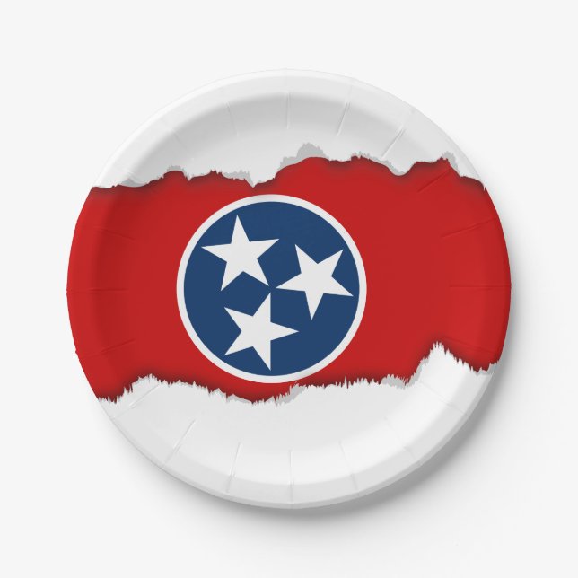 Tennessee State Flag Paper Plate (Front)