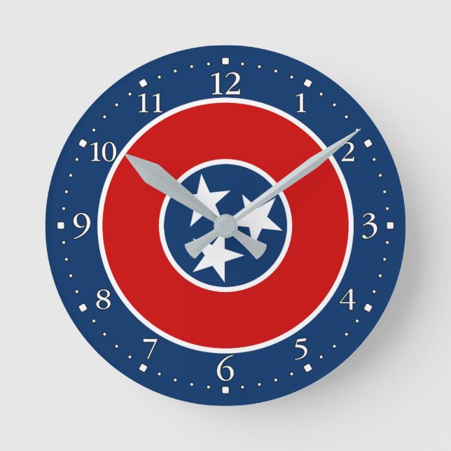 Tennessee State Flag Round Clock (Front)