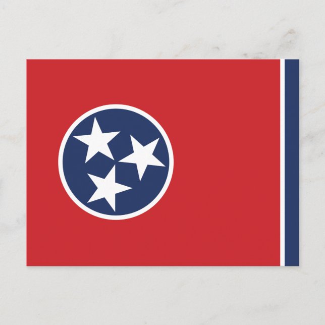 Tennessee State Flag Three Stars Blue Circle Postcard (Front)