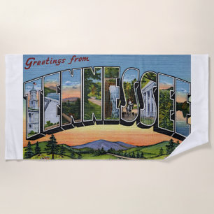 Tennessee State Greetings Colourful Retro Art Beach Towel