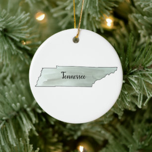 Tennessee State Illustration Painting Ceramic Ornament