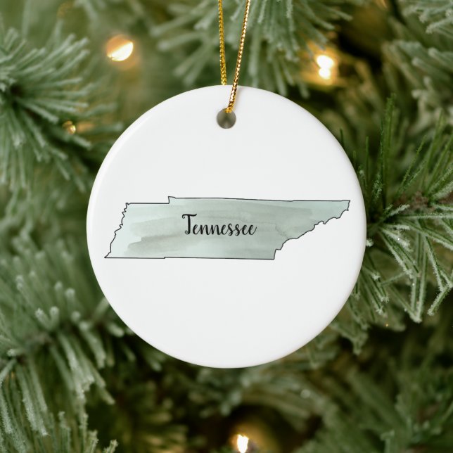 Tennessee State Illustration Painting Ceramic Ornament (Tree)