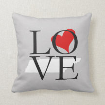 Tennessee State Love Throw Pillow