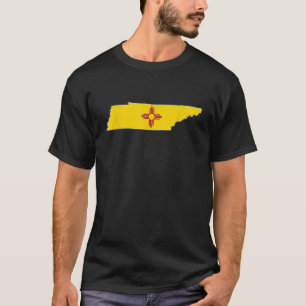 TENNESSEE STATE MAP NEW MEXICO NM Flag Roots Men W T-Shirt