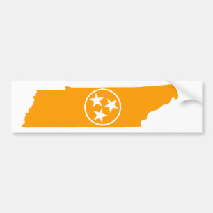 Tennessee State Orange Bumper Sticker