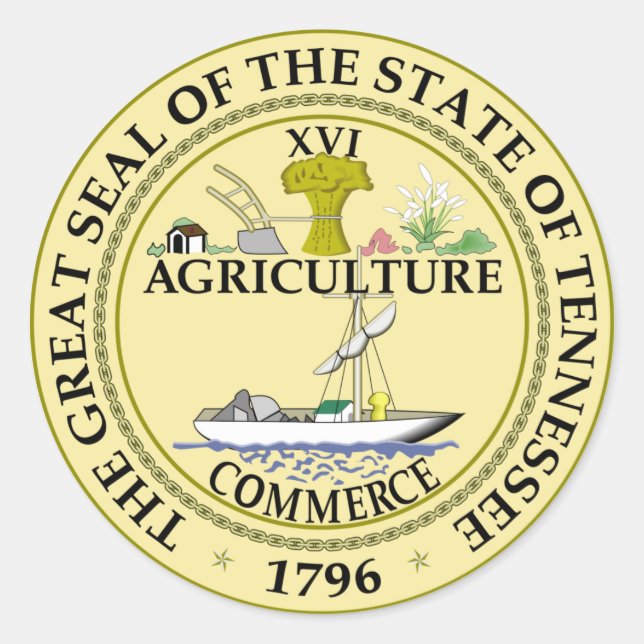 Tennessee State Seal Sticker (Front)