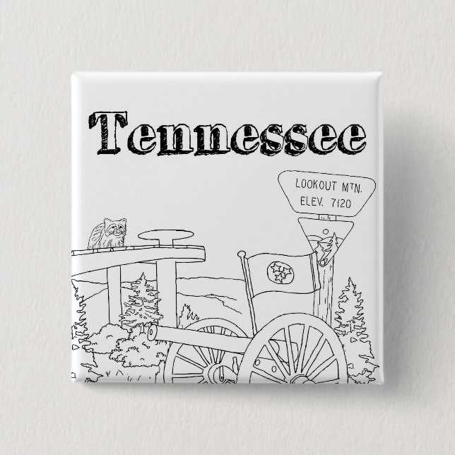 Tennessee State Symbols Volunteer State Images 15 Cm Square Badge (Front)