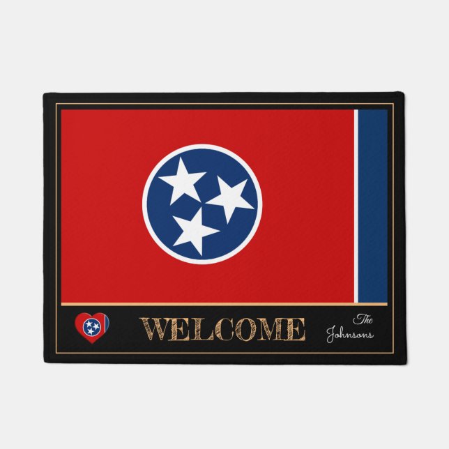 Tennessee & Tennessee Flag house mat /sports USA (Front)