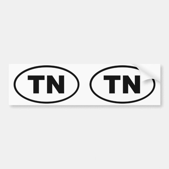 Tennessee TN Bumper Sticker (Front)