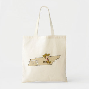 Tennessee TN State Map & Nashville Music Tote Bag