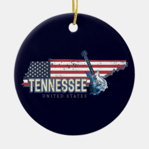 Tennessee United States Retro State Vintage USA Ceramic Ornament