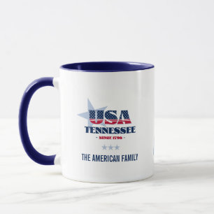 Tennessee USA 1796 Blue Star Personalised Mug