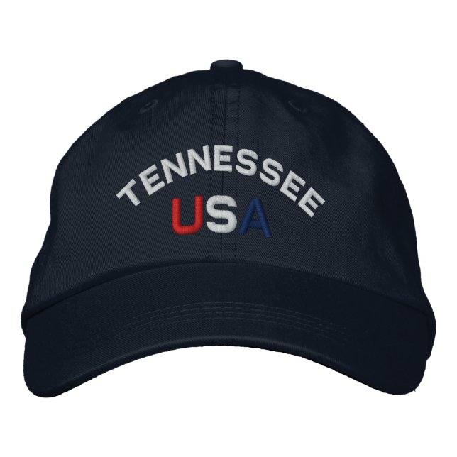 Tennessee USA Embroidered Navy Blue Hat (Front)