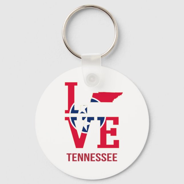 Tennessee USA State Love Key Ring (Front)