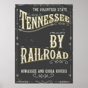 Tennessee USA vintage Railroad poster