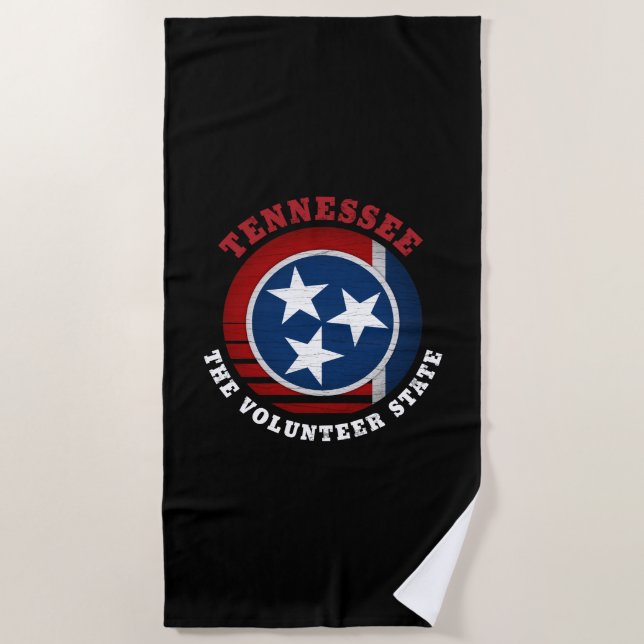 TENNESSEE VOLUNTEER STATE FLAG BEACH TOWEL (Front)