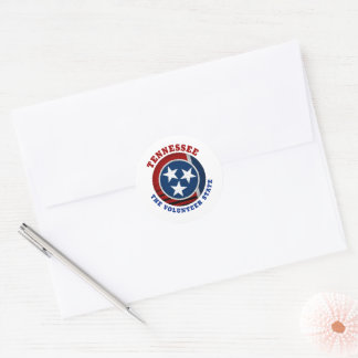 TENNESSEE VOLUNTEER STATE FLAG CLASSIC ROUND STICKER