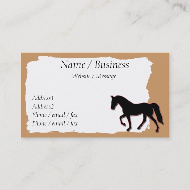 Tennessee Walking Horse Banner Profile Business Card (Front)
