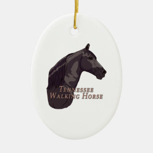 Tennessee Walking Horse Black Ceramic Tree Decoration