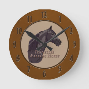 Tennessee Walking Horse Black Round Clock
