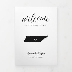 Tennessee Wedding Welcome Letter & Itinerary Tri-Fold Programme