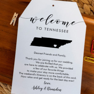 Tennessee Wedding Welcome Tag, Letter & Itinerary