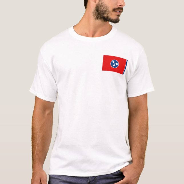 Tennesseean Flag + Map T-Shirt (Front)