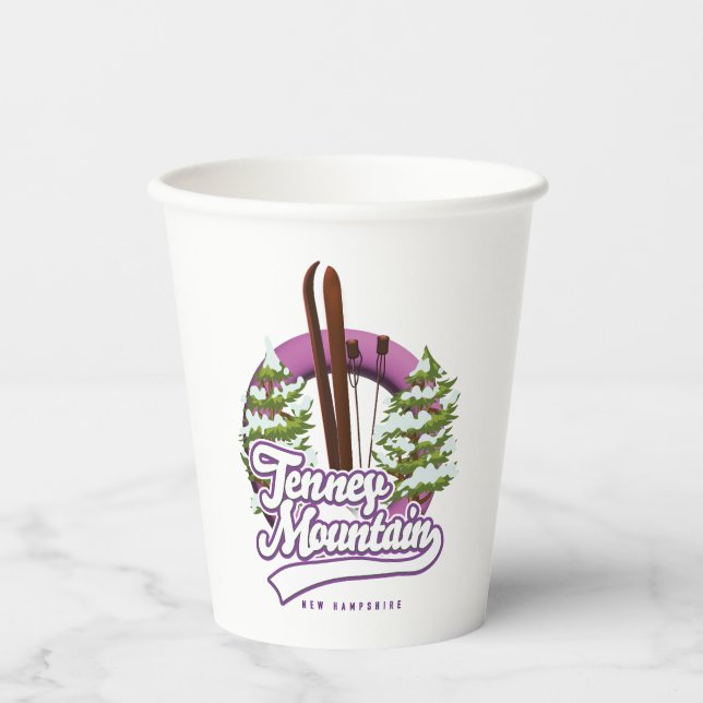 Tenney mountain new hampshire ski logo coffee mug paper cups (Front)