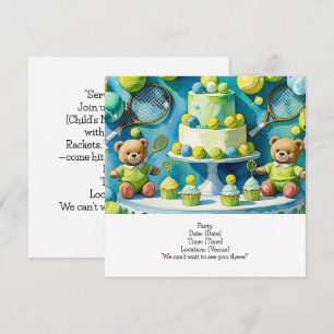 Tennis 1st Birthday for Boy Save The Date