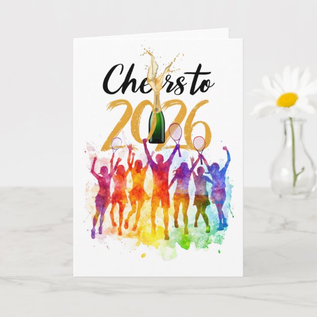 Tennis 2026 New Year Celebration  Card (Small Plant)