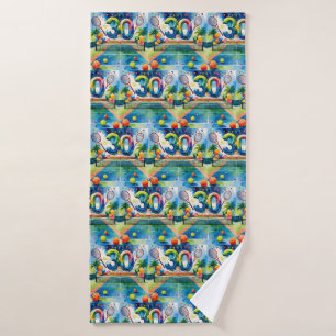 Tennis 30th Birthday Bath Towel
