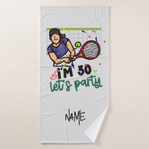 Tennis 30th Birthday for Player Bath Towel