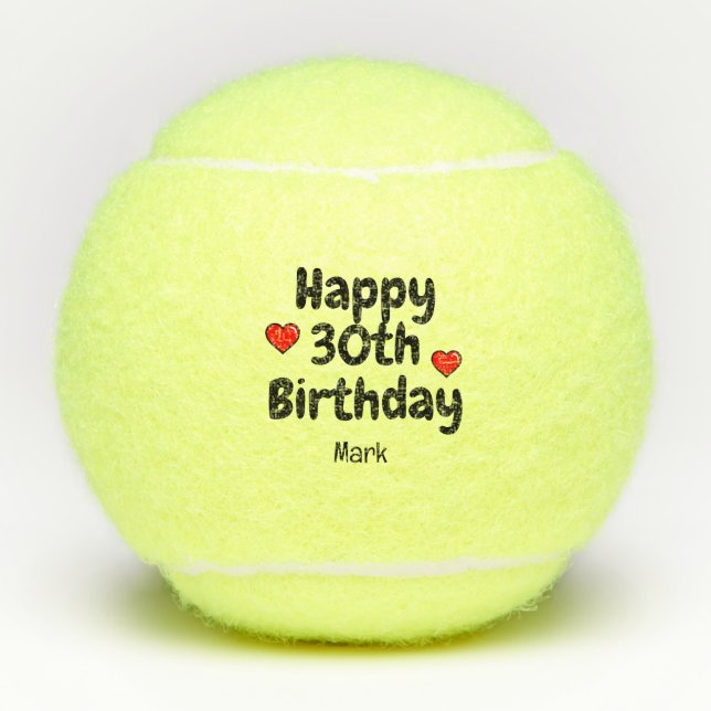 Tennis 30th Birthday Tennis Balls (Front)