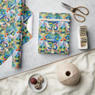 Tennis 30th birthday themed for Siamese Cat lovers Wrapping Paper