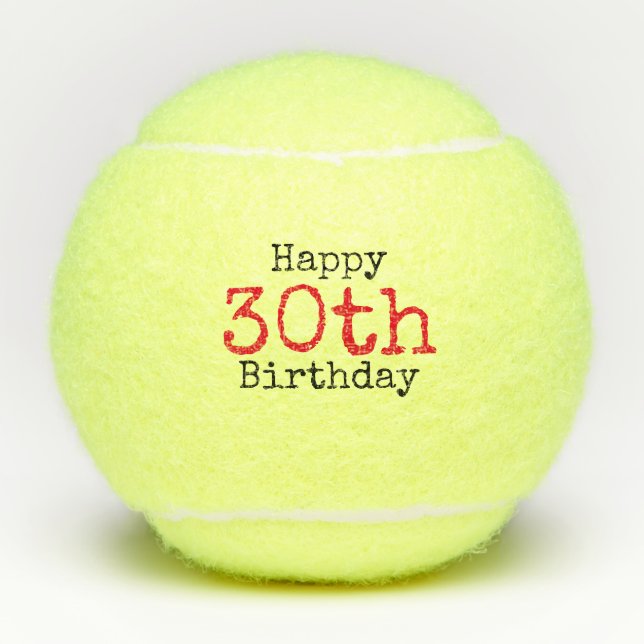 Tennis 30th Birthday with tennis ball and number (Front)
