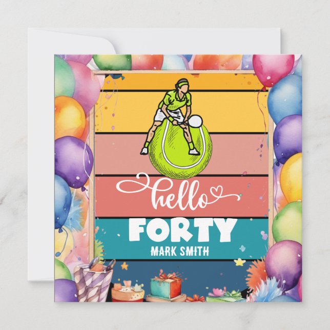 Tennis 40th Birthday  (Front)