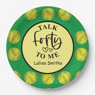 Tennis 40th birthday paper plate  player party 