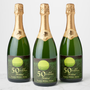 Tennis 50th and Fabulous Birthday Party Sparkling Wine Label