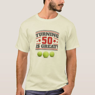 Tennis 50th Birthday is great with balls and net T-Shirt