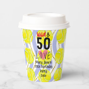 Tennis 50th Birthday  napkin for Player Party   Paper Cups