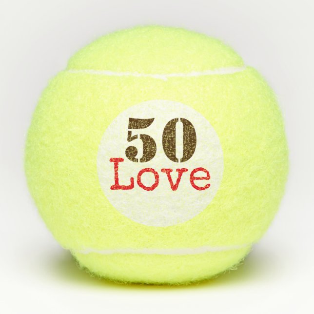 Tennis 50th Birthday  tennis ball and number love (Front)