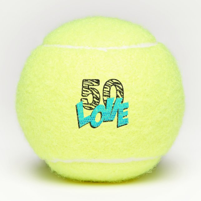 Tennis  50th Birthday with tennis ball fifty  LOVE (Front)