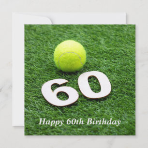 Tennis 60th birthday anniversary with tennis ball card